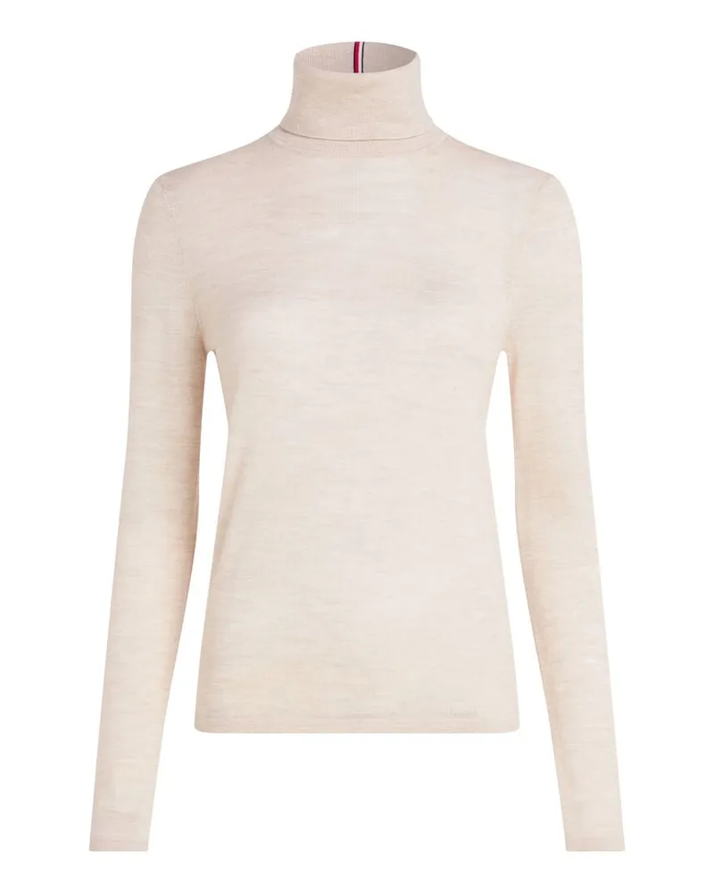 Tommy Hilfiger Damen Rollkragenpullover aus Merinowolle Beige