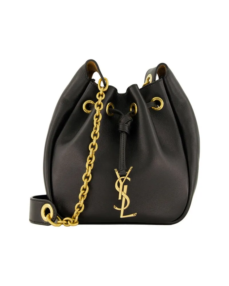 Saint Laurent Damen Beuteltasche SANTORINI Small Schwarz