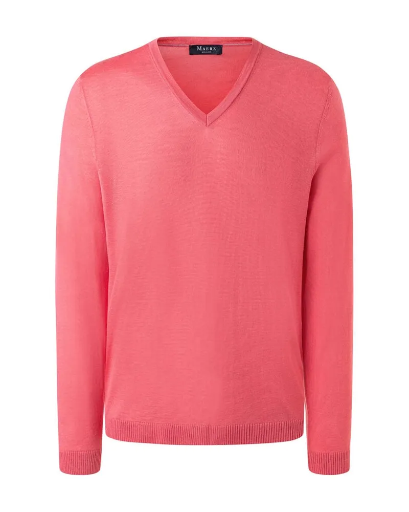 Maerz Herren Strickpullover aus Schurwolle Orange