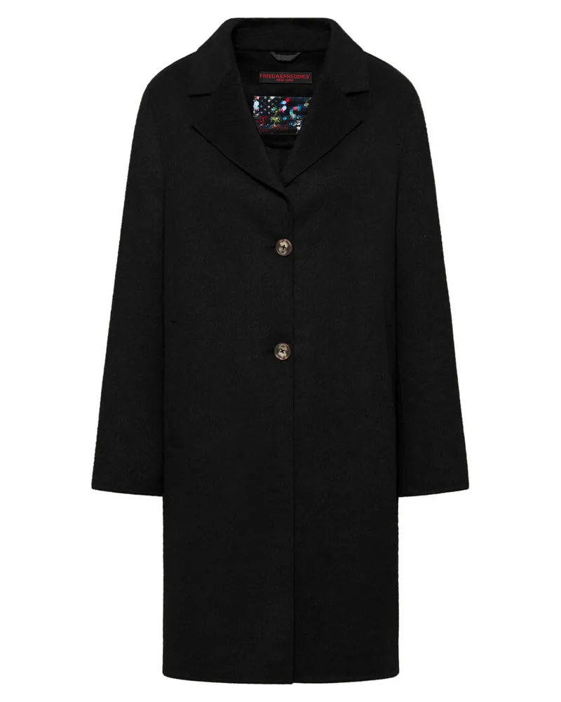 Frieda & Freddies Damen Wollmantel RIA Schwarz