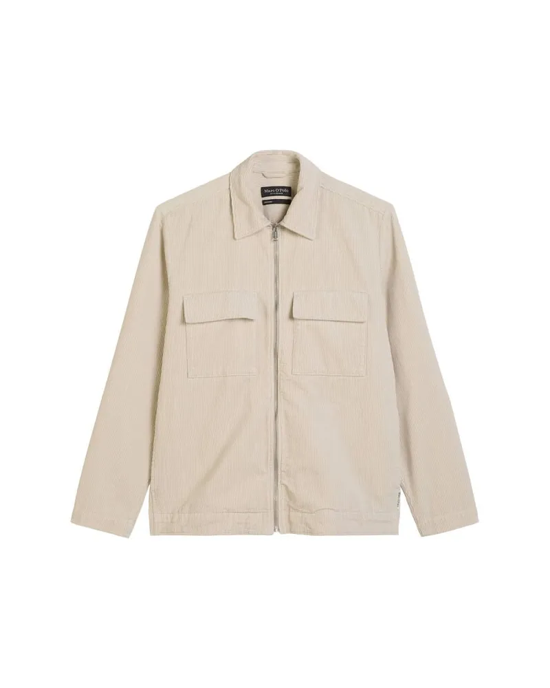 Marc O'Polo Herren Hemdjacke aus Bio-Baumwolle Grau