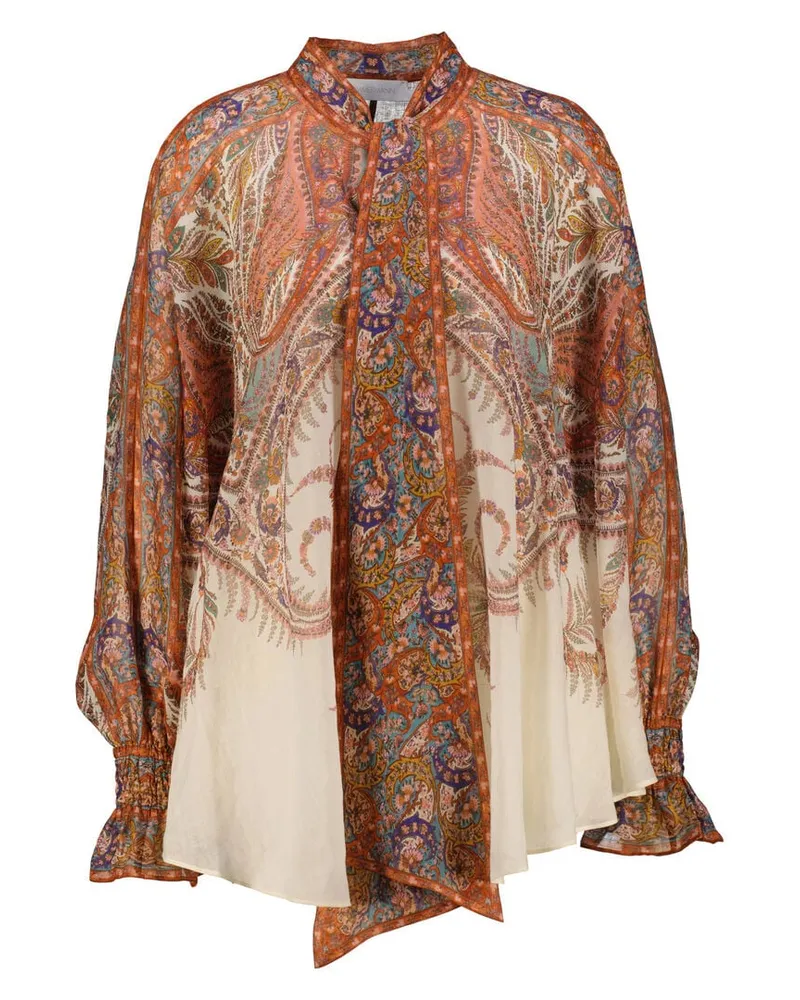 Zimmermann Damen Schluppenbluse RHIANNON Offwhite