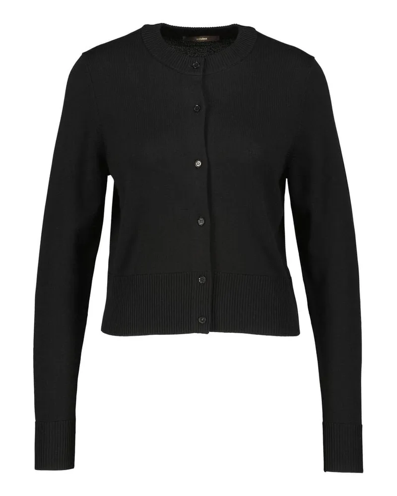 windsor. Damen Strickjacke aus Wolle Schwarz