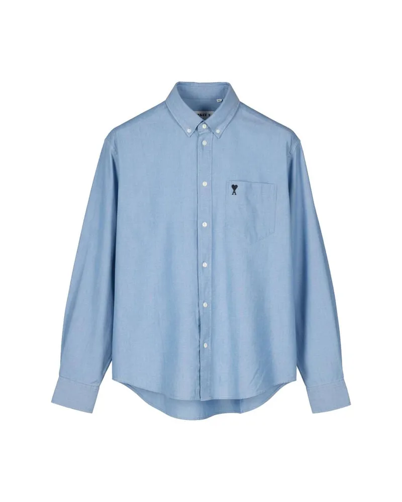 AMI Paris Herren Hemd Boxy Fit Bleu