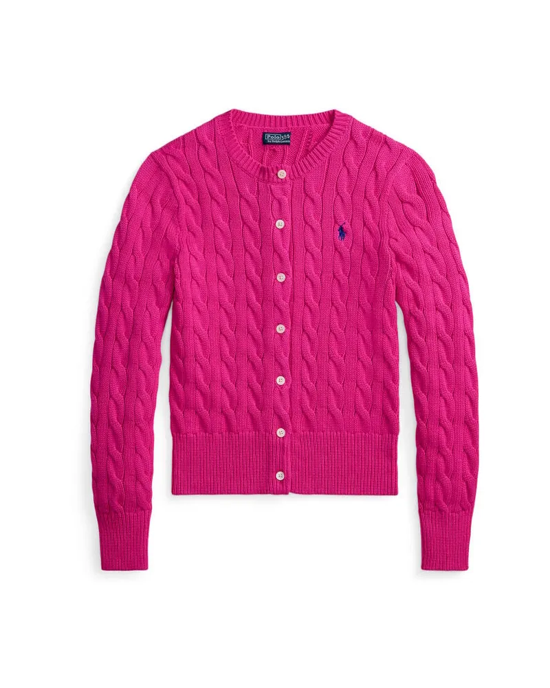 Ralph Lauren Damen Strickjacke aus Baumwolle Pink
