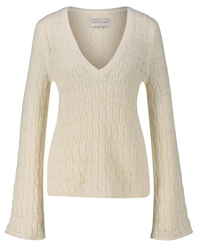 Loulou Studio Damen Strickpullover KOMO Weiss