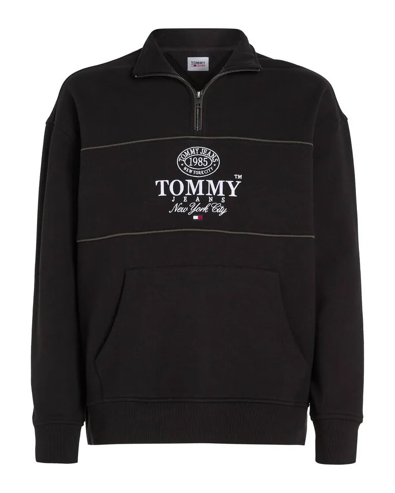 Tommy Hilfiger Herren Sweatshirt LUXE ATHLETIC Relaxed Fit Schwarz