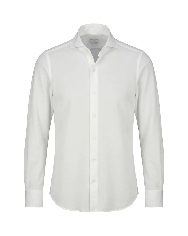 Finamore 1925 Herren Hemd aus Baumwolle TORONTO SERGIO Weiss