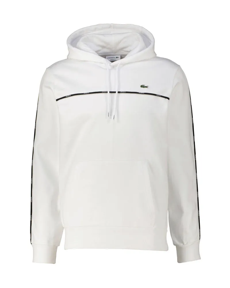 Lacoste Herren Hoodie mit Logo-Streifen Classic Fit Weiss