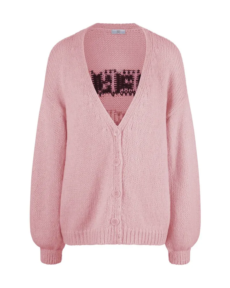 Riani Damen Strickjacke mit Alpaka und Wolle Rose