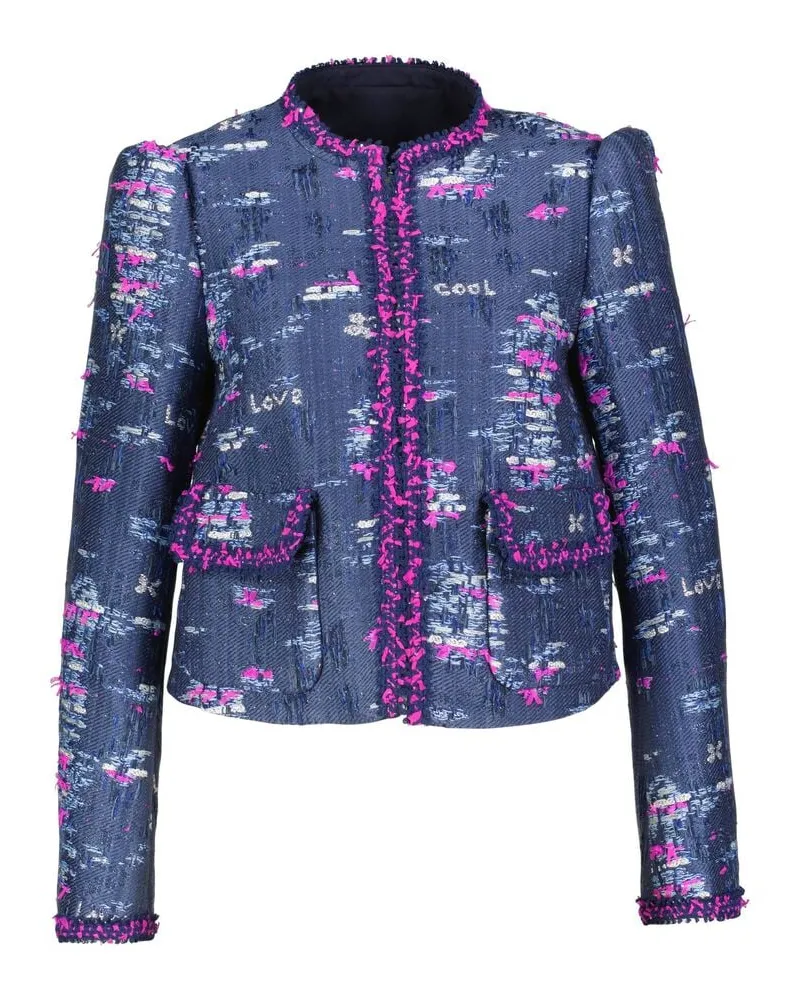 Maison Common Damen Blazer aus Tweedjacquard Blau