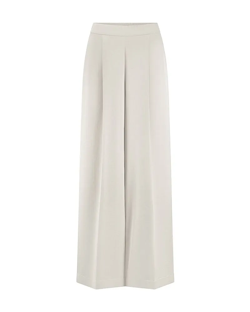 Riani Damen Satinhose Wide Fit Offwhite