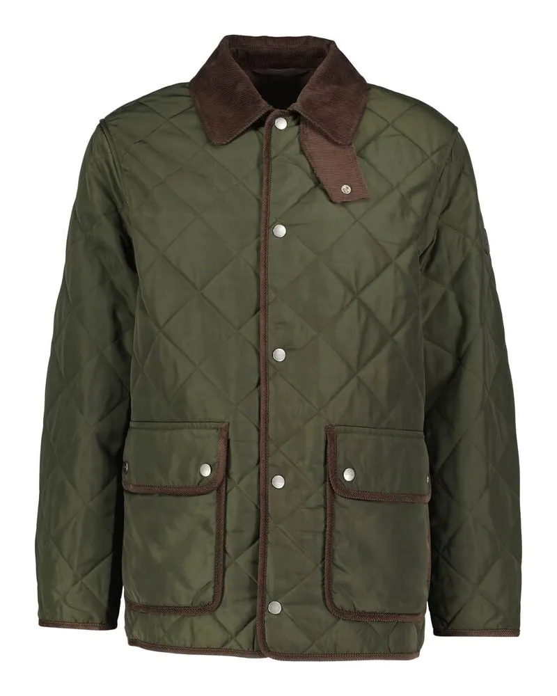 Gant Herren Steppjacke mit Fleece und Cordbesatz Grün