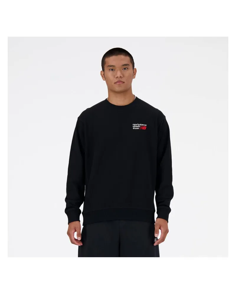 New Balance Herren Sweatshirt aus Baumwolle ATHLETICS PREMIUM LOGO CREW Schwarz