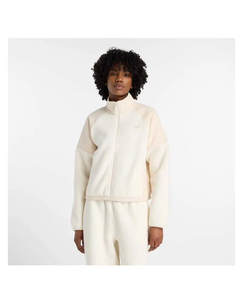 New Balance Damen Fleecejacke HIGH PILE FLEECE JACKET Creme