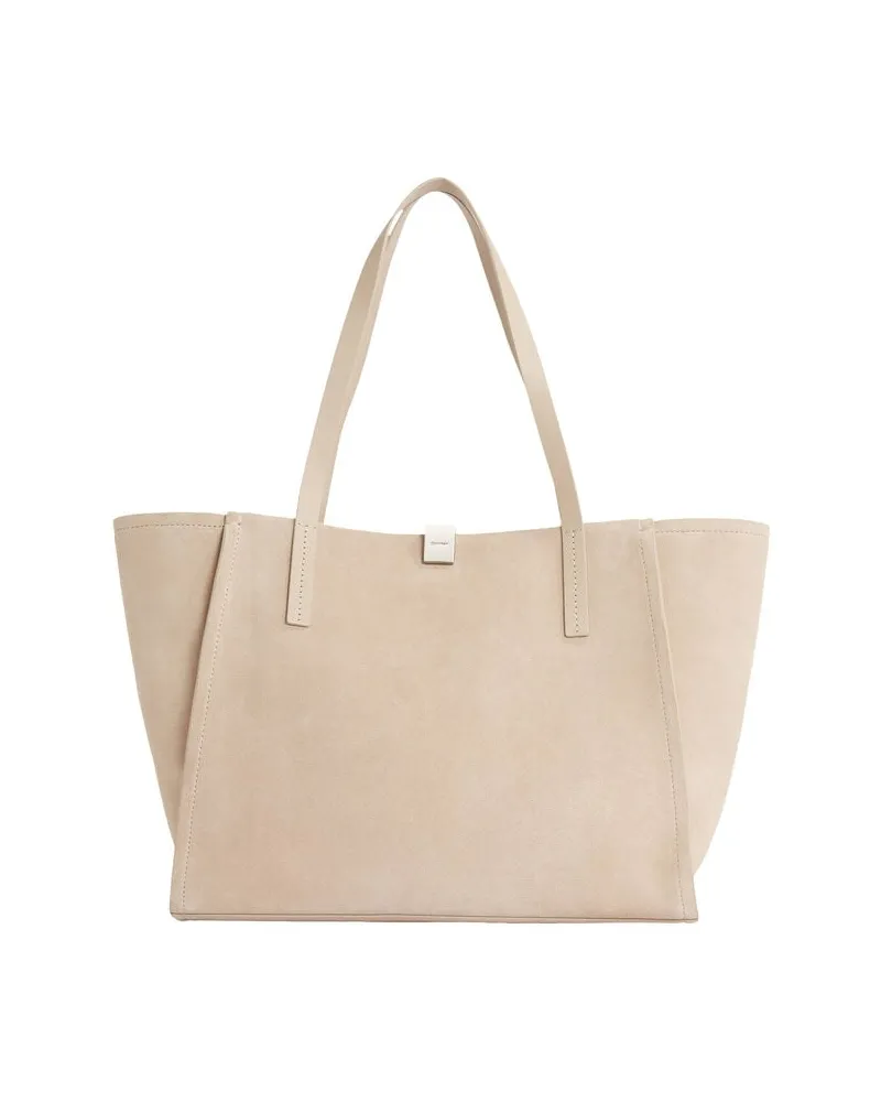 Calvin Klein Damen Shopper mit Wildleder NARRATE Grau