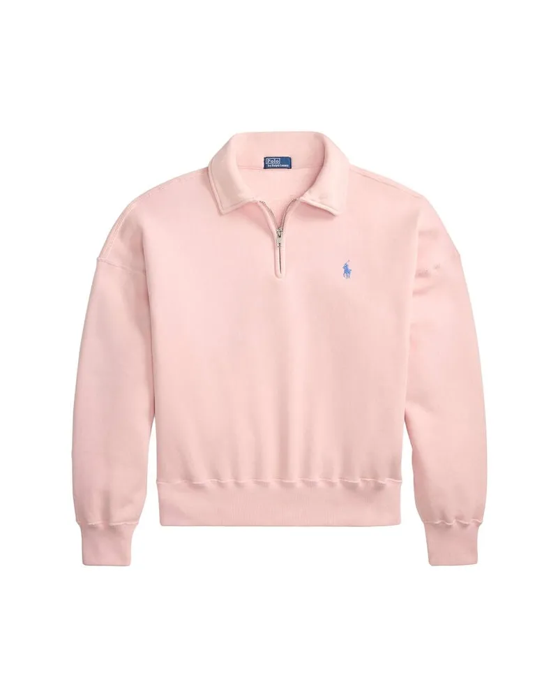 Ralph Lauren Damen Sweatshirt mit Viertelreißverschluss Pink