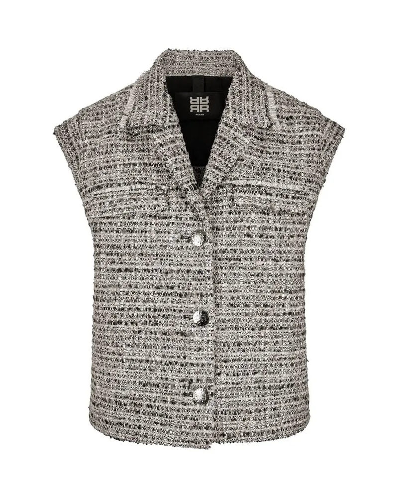 Riani Damen Tweed Westen Schwarz
