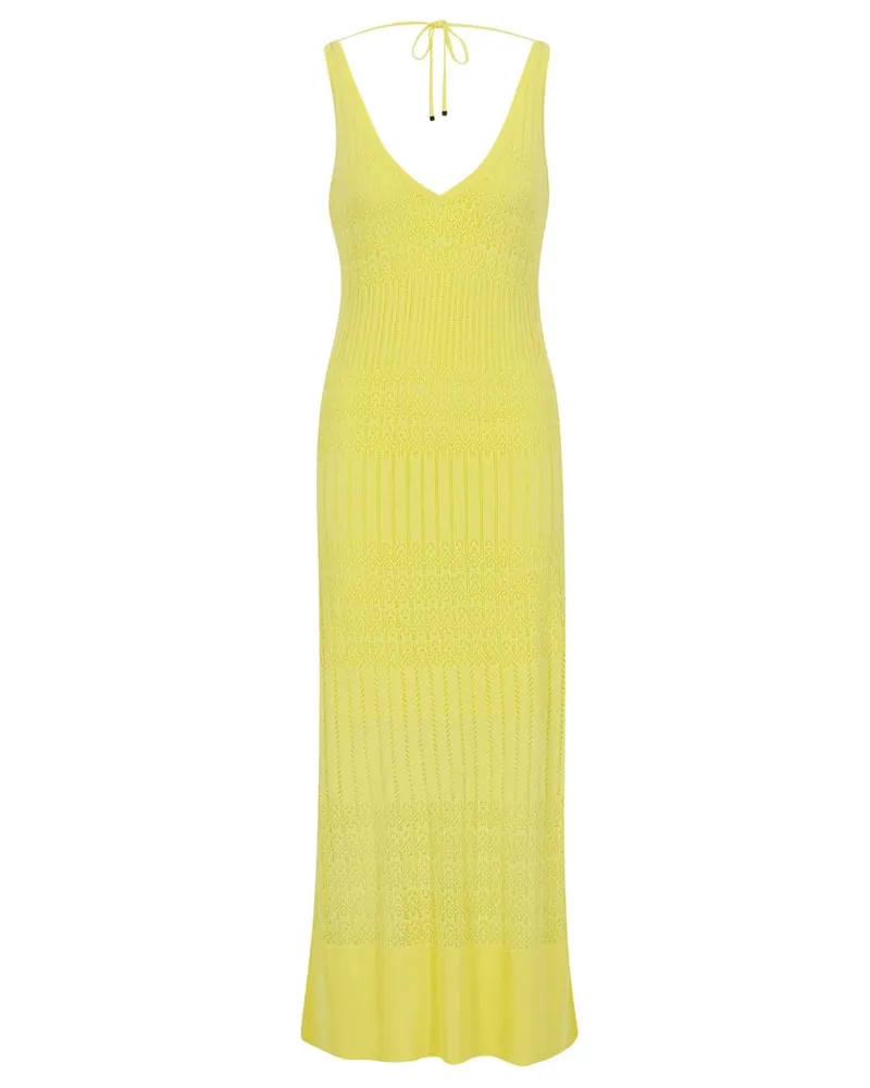 HUGO BOSS Damen Strickkleid C_FLOOM Gelb