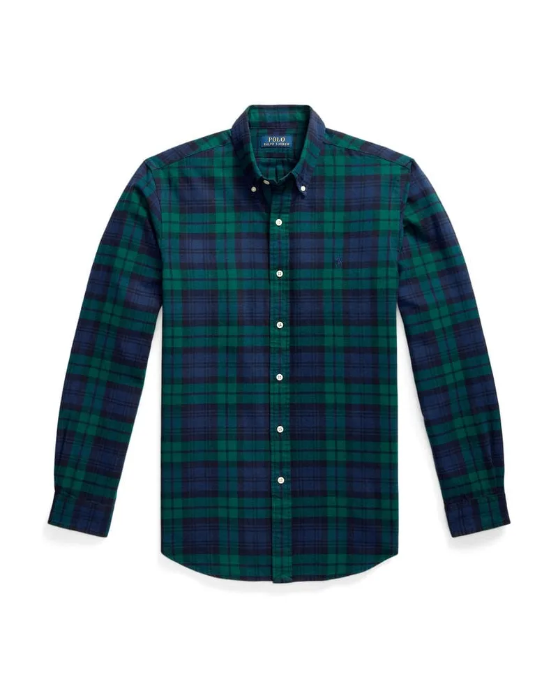 Ralph Lauren Herren Flanellhemd Custom Fit Marine