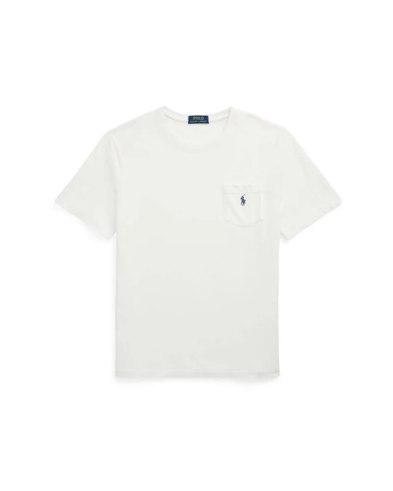 Ralph Lauren Herren T-Shirt aus Leinenmix Weiss