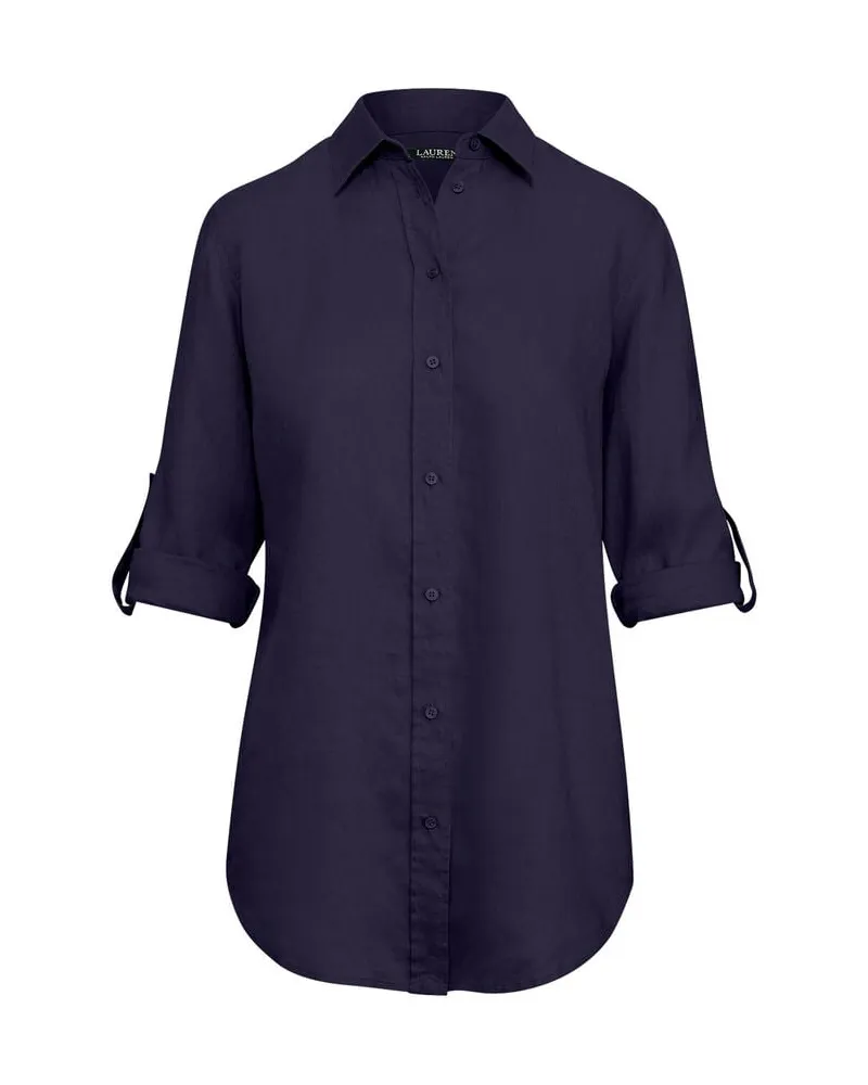 Ralph Lauren Damen Hemdbluse aus Leinen Navy