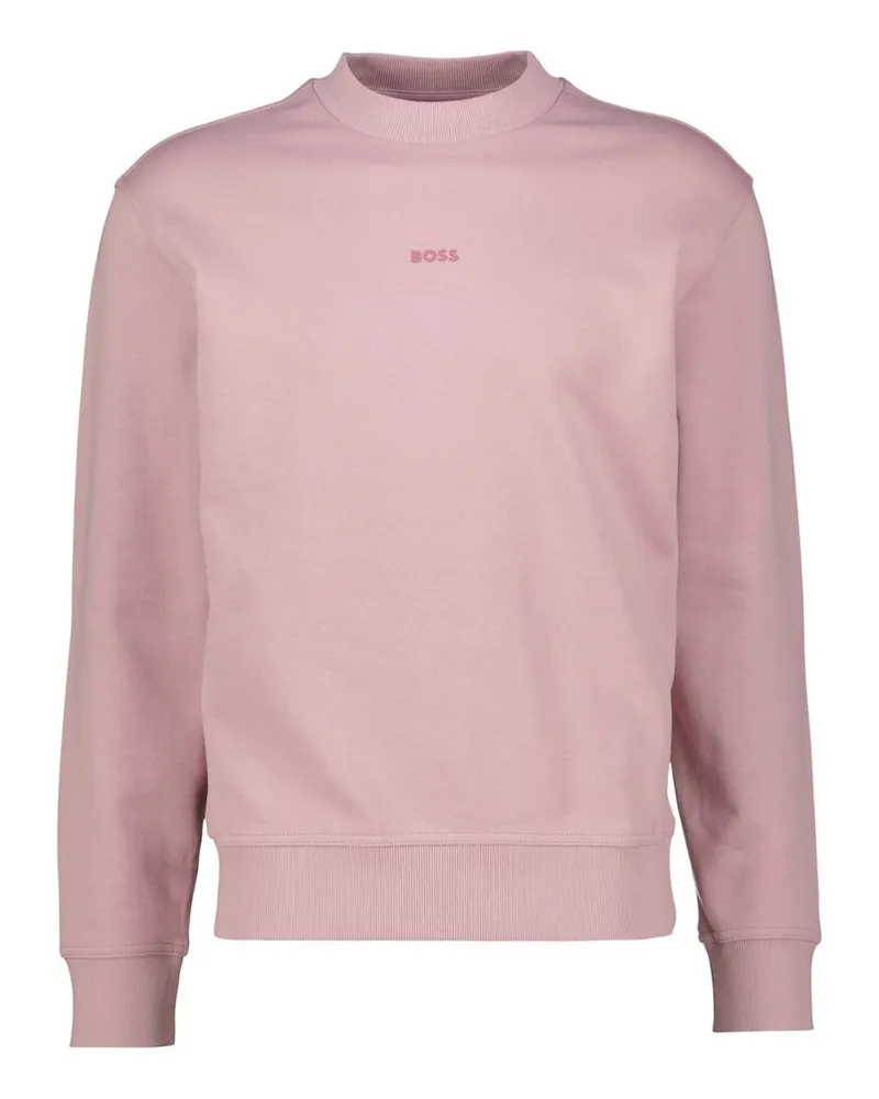 HUGO BOSS Herren Sweatshirt WESMALLCREW Relaxed Fit Rosa