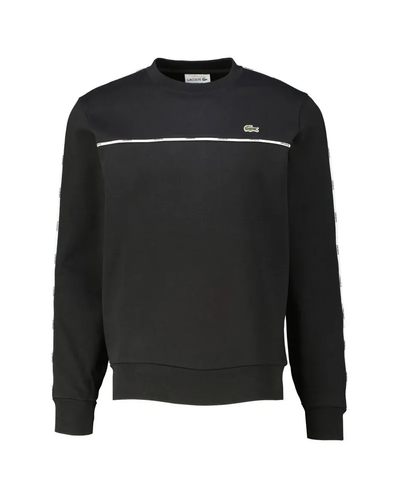 Lacoste Herren Sweatshirt mit Kontraststreifen Classic Fit Schwarz
