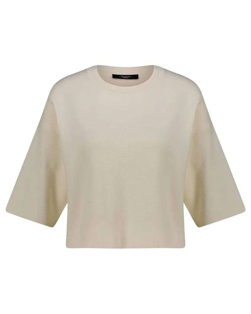Max Mara Damen Strickpullover AMATO Kurzarm Boxy Fit Offwhite