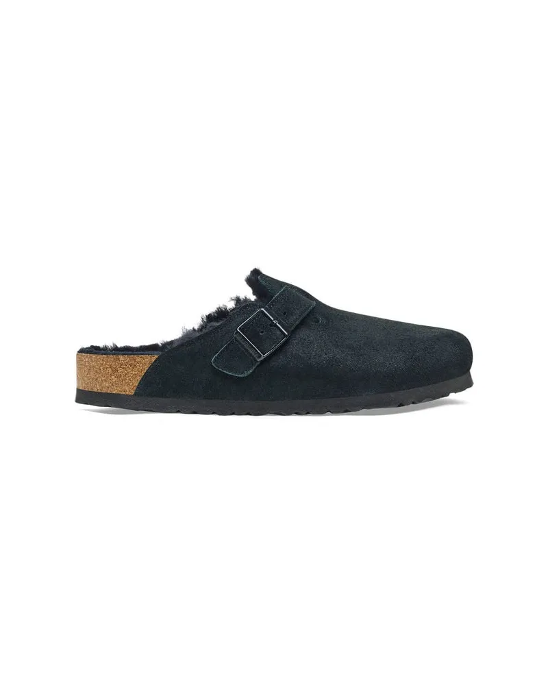 Birkenstock Herren Pantoletten BOSTON LAMMFELL Schwarz