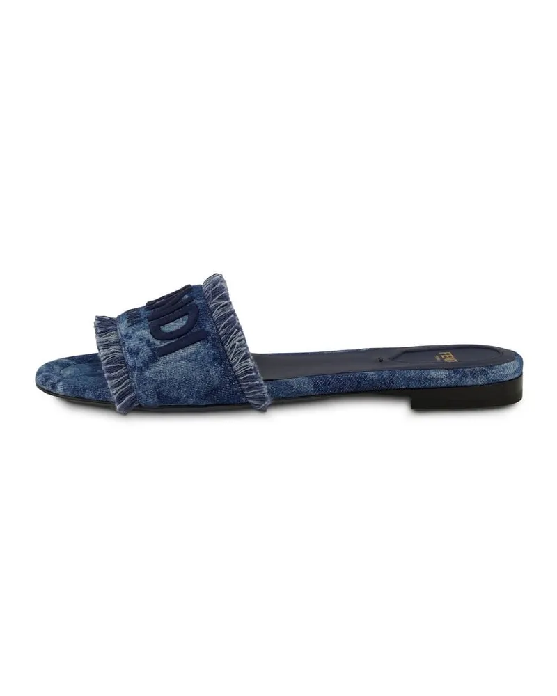 Fendi Damen Pantoletten SUNSHINE SLIDE DENIM Bleu