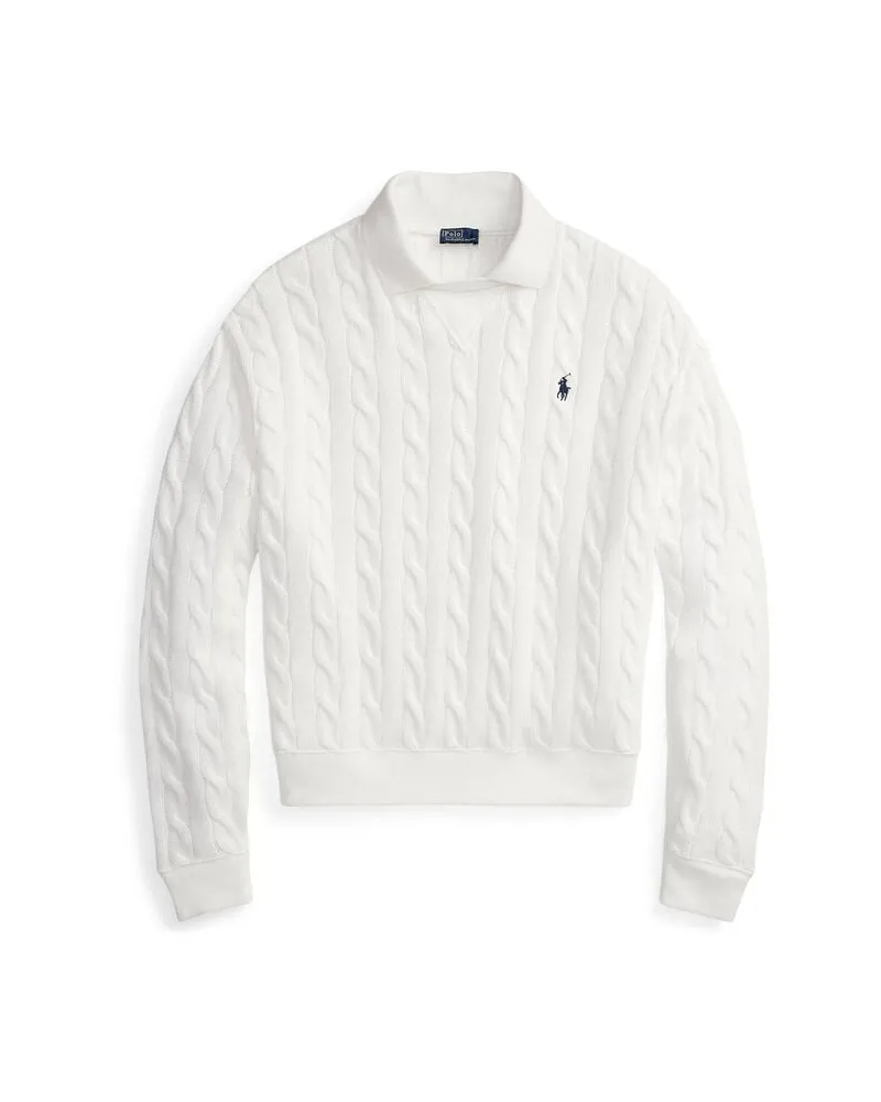 Ralph Lauren Damen Pullover mit Zopfmuster Weiss