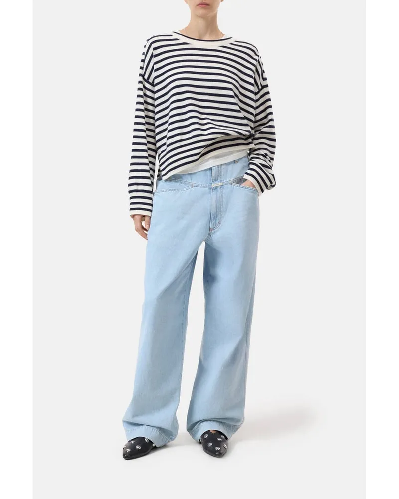 Closed Damen Strickpullover aus Kaschmir Relaxed Fit Offwhite