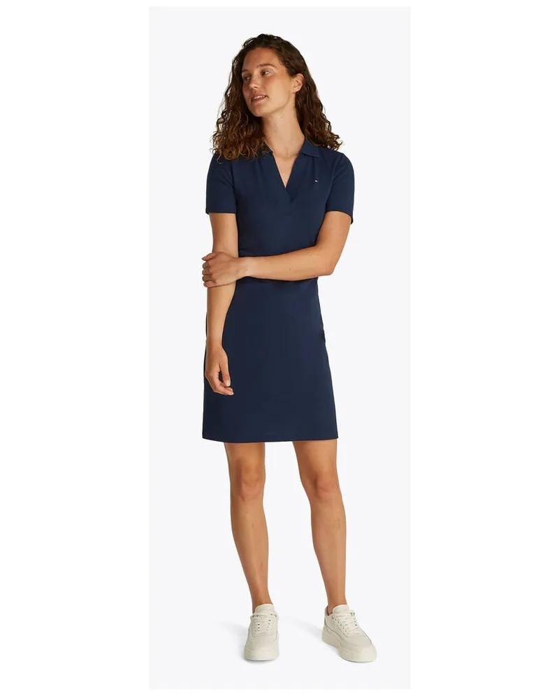 Tommy Hilfiger Damen Polokleid 1985 COLLECTION Slim Fit Blue