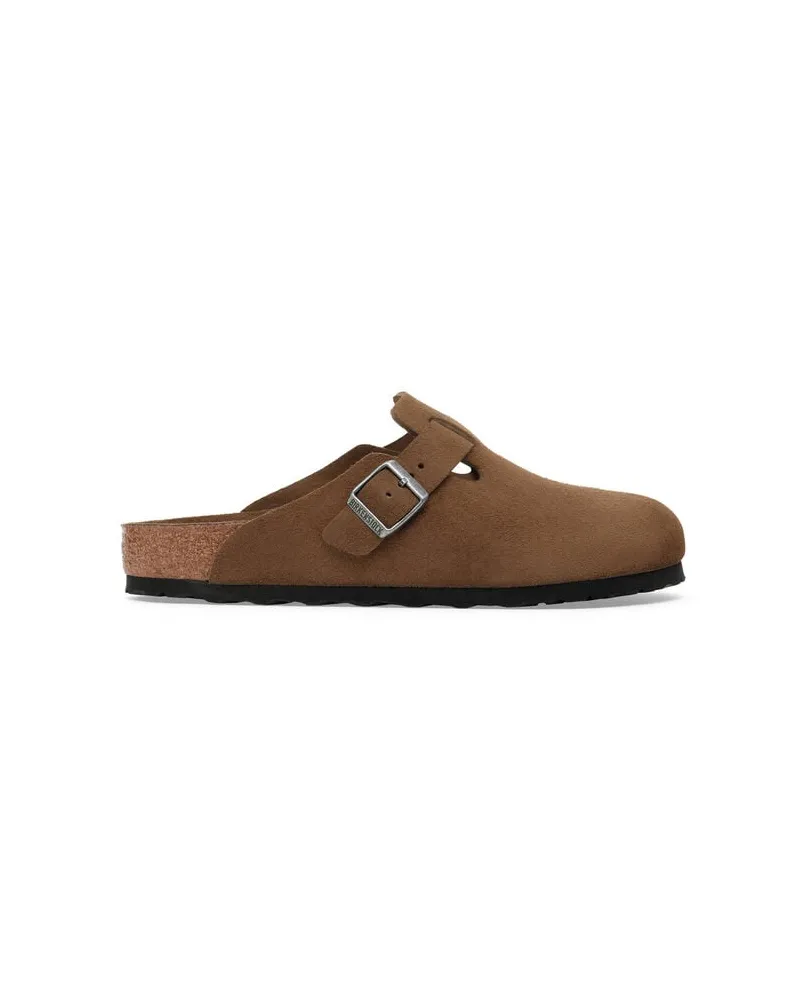 Birkenstock Herren Pantoletten BOSTON SOFT FOOTBED SUEDE Cognac
