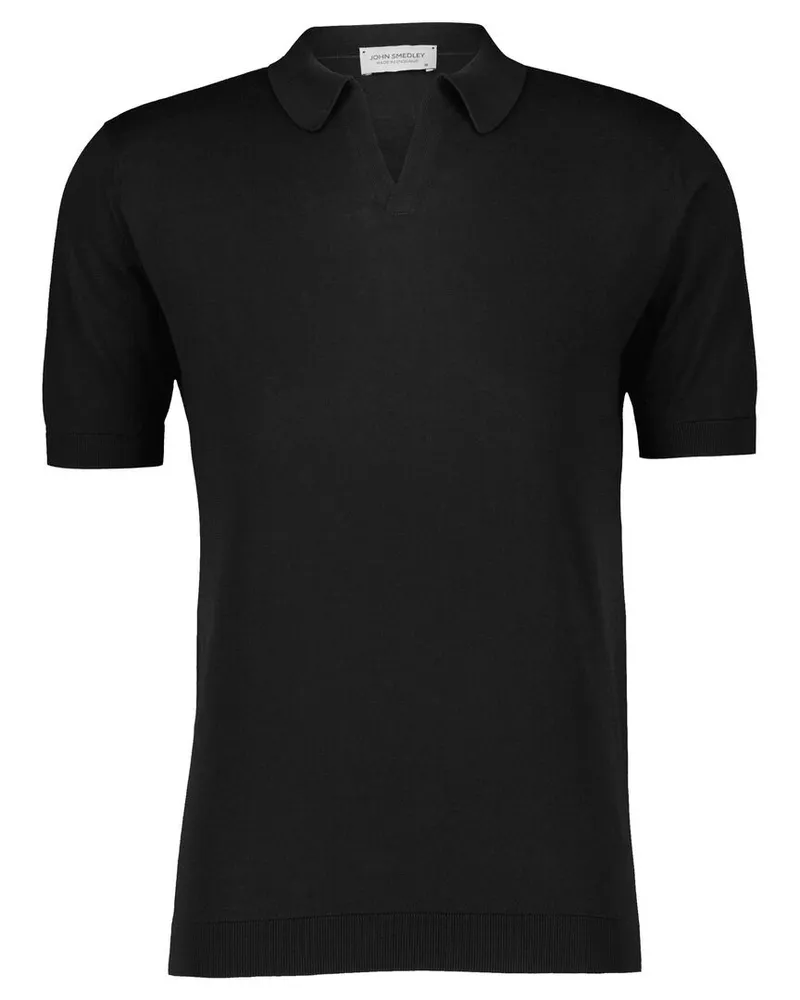 John Smedley Herren Pullover mit Polokragen NOAH Schwarz