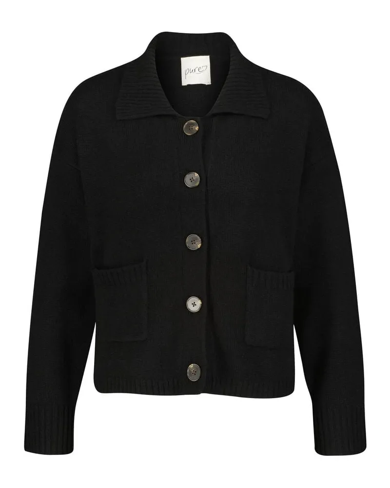 pure Damen Strickjacke aus Kaschmir Schwarz