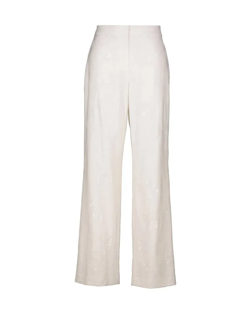 Riani Damen  Paillettenhose Offwhite