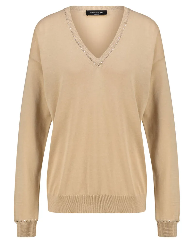 Fabiana Filippi Damen Feinstrickpullover Sand