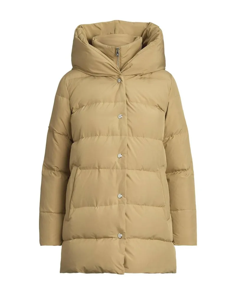 Ralph Lauren Damen Daunenmantel kurz mit Kapuze Sand