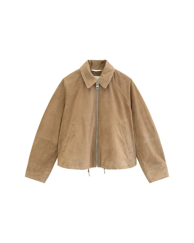 Marc O'Polo Damen Lederjacke Taupe