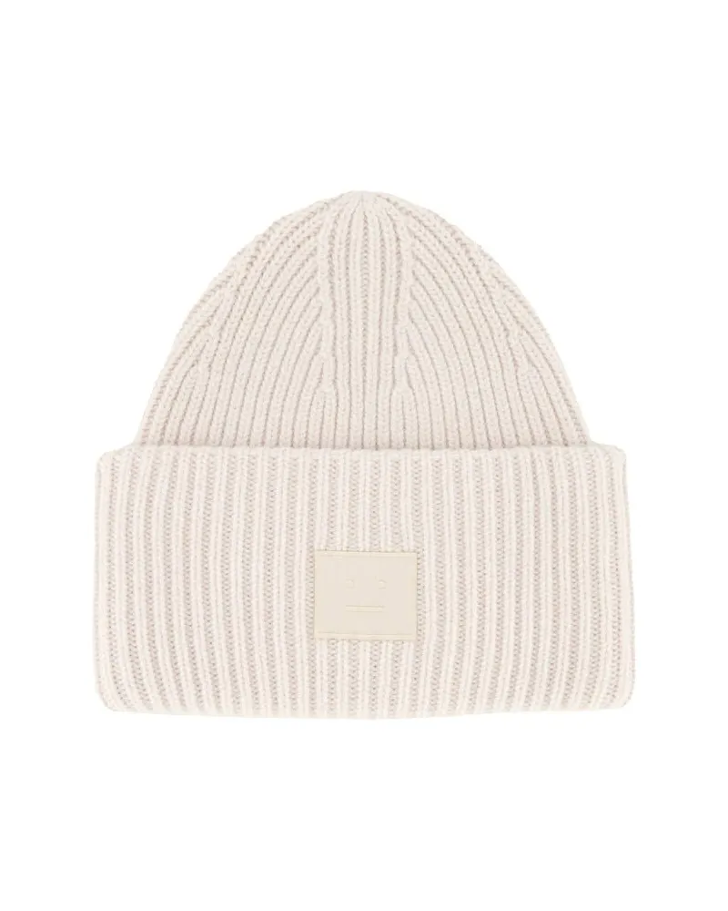 Acne Studios Damen Strickmütze PANSY FACE YAK BEANIE Grau
