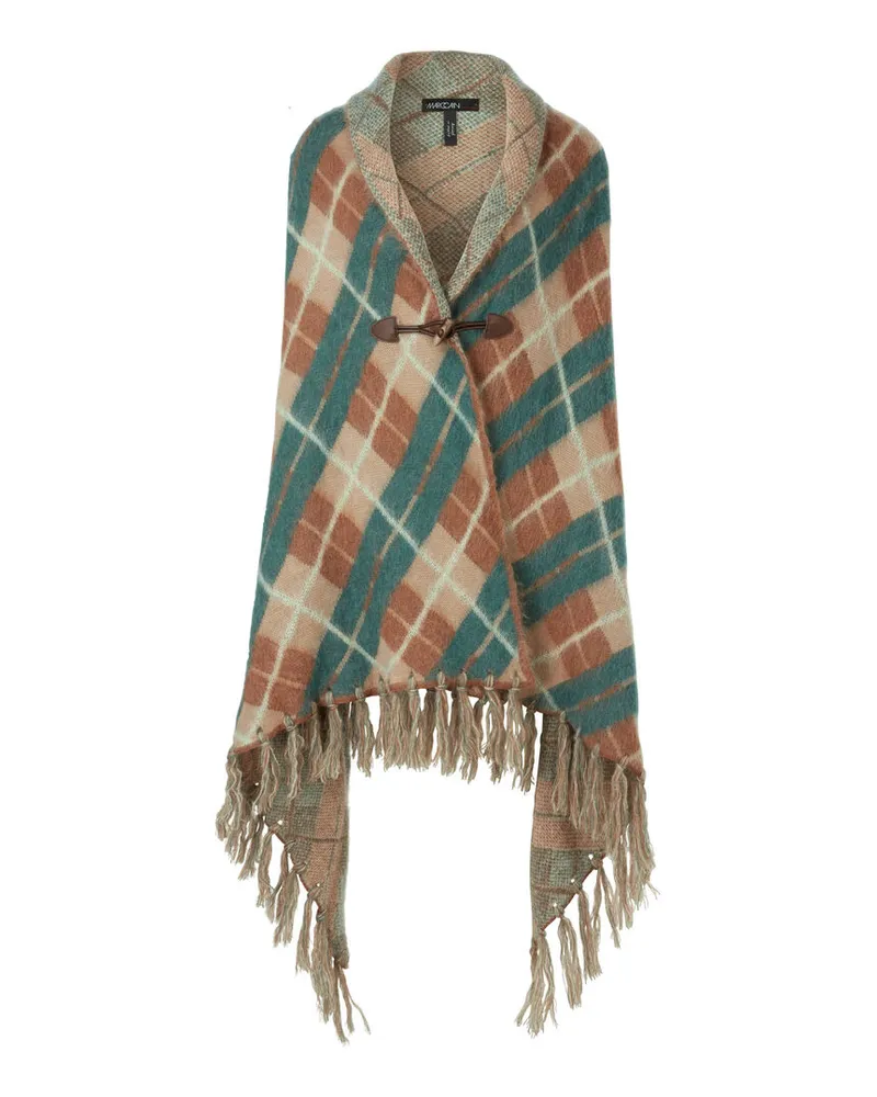 Marc Cain Damen Cape SYDNEY mit Schurwolle, Mohair und Alpaka Mehrfarbig