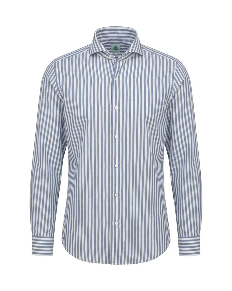 Finamore 1925 Herren Hemd Slim Fit Blau