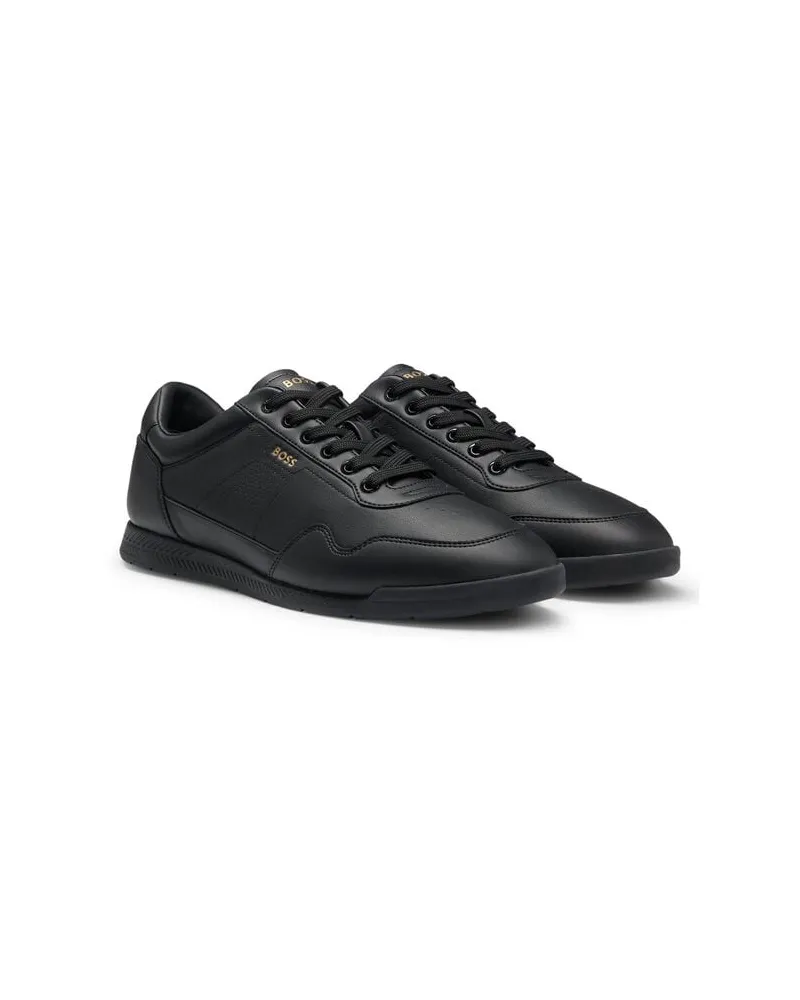 HUGO BOSS Herren Sneaker Leder NITAN_LTPF Schwarz
