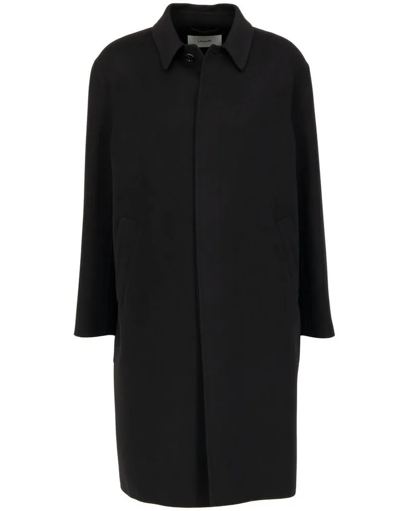 LARDINI Herren Wollmantel Schwarz