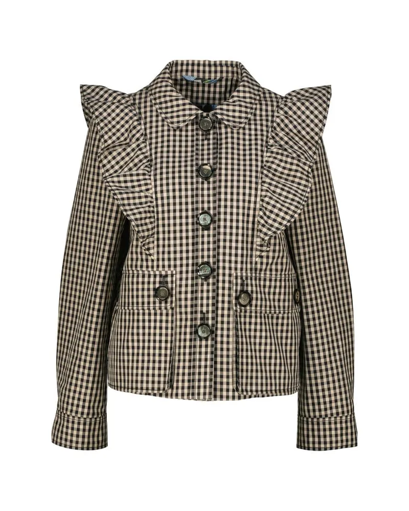 Maison Common Damen Jacke mit Rüschen Schwarz