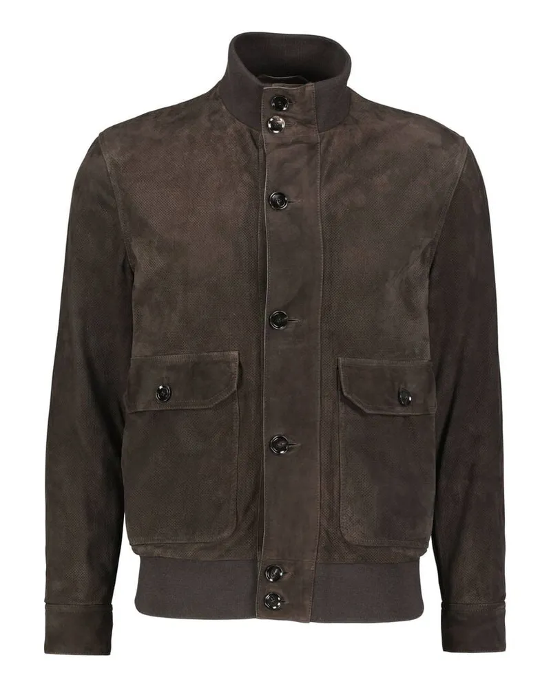 Brioni Herren Blouson aus Leder Braun