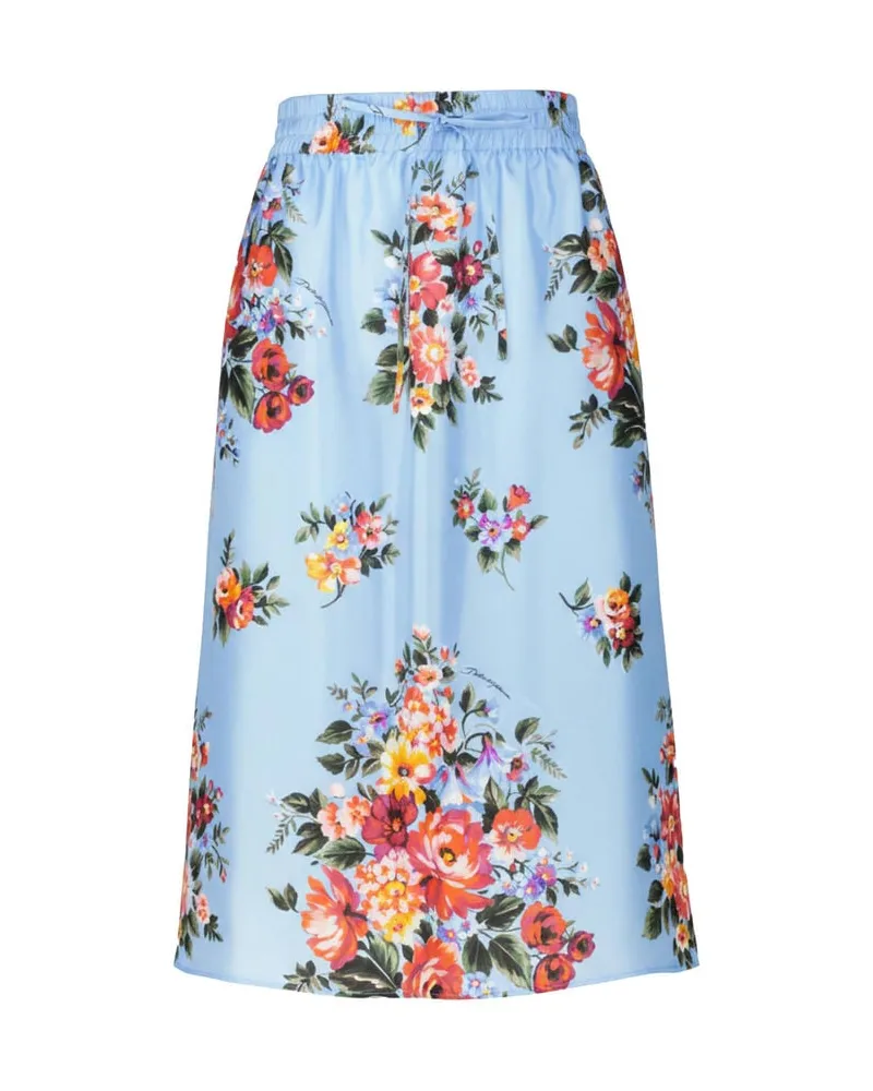 Dolce & Gabbana Damen Seidenrock Bleu