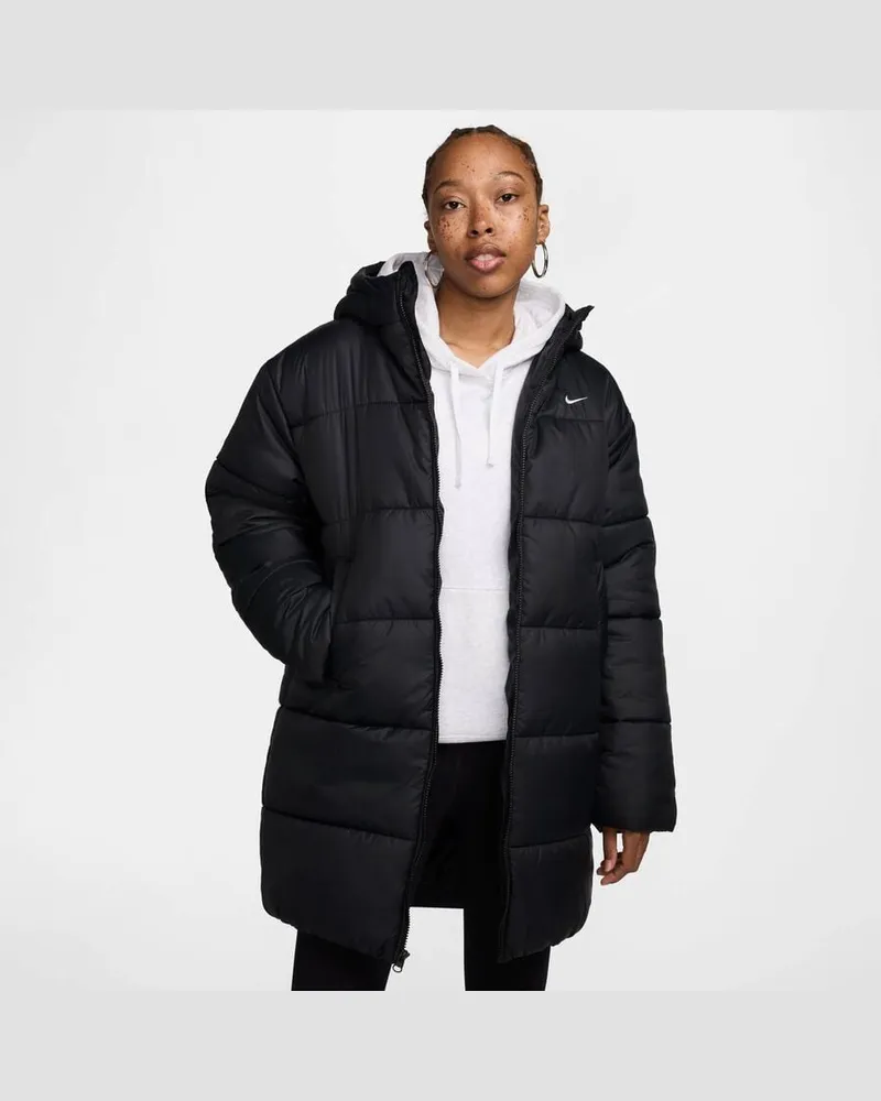 Nike Damen Steppjacke mit Kapuze SPORTSWEAR CLASSIC PUFFER Schwarz